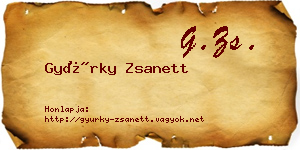 Gyürky Zsanett névjegykártya